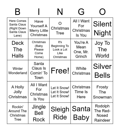 Christmas Bingo Card