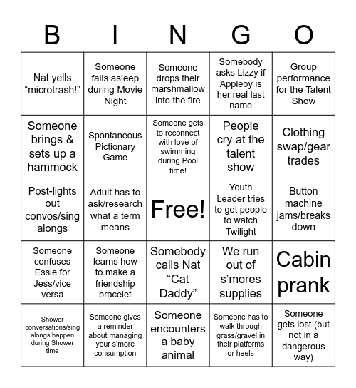 AC22 Bingo Card