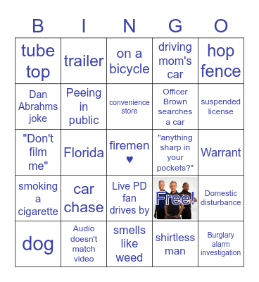 On Patrol Live - Week 2 Bingo Card