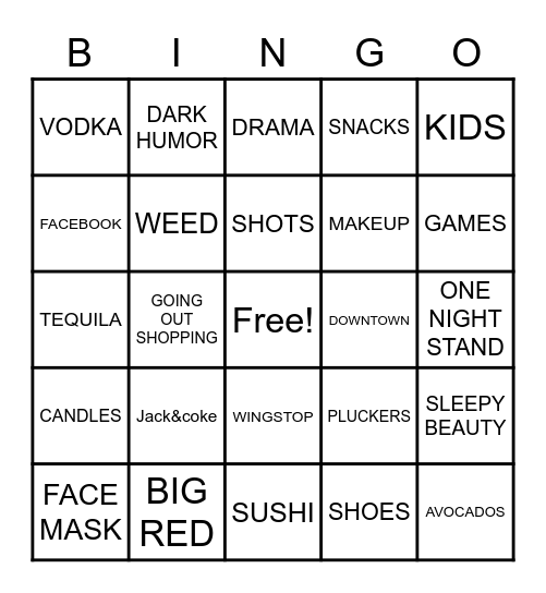 Laisha's Bingo Card