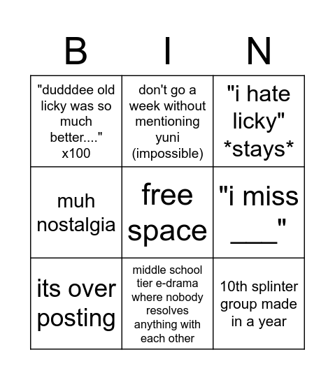 daily licky bingo Card