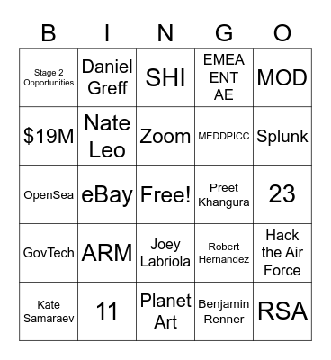 Q2 Sales Happy Hour! Bingo Card