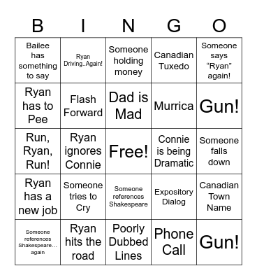 Ryan's Babe - Round 2 Bingo Card