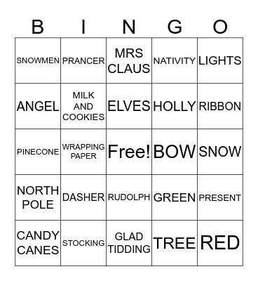 CHRISTMAS IN OCTOBER Bingo Card
