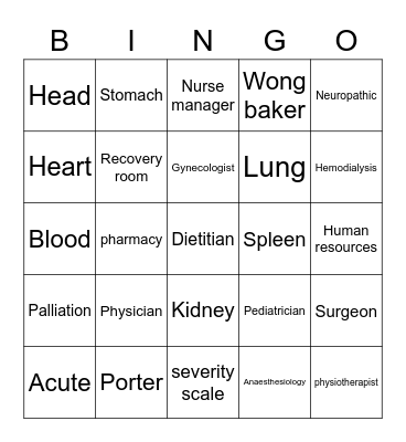 English ll Bingo Card