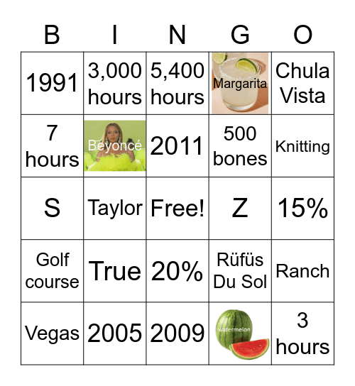 Katie's Blooming Baby Bingo Card