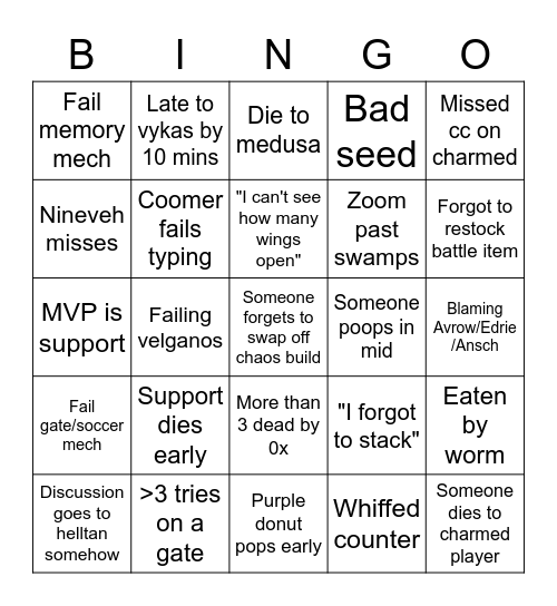 Apollon's Vykas Bingo Bongo Bingo Card