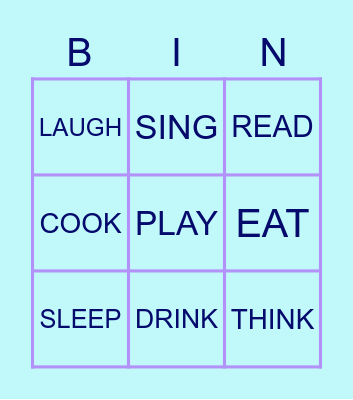 ACTION VERBS Bingo Card