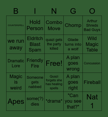 I'm in Danger Bingo Card