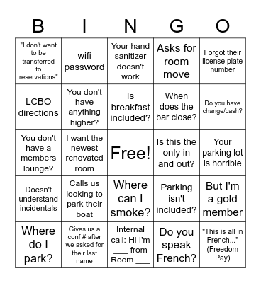 PM SHIFT BINGO Card