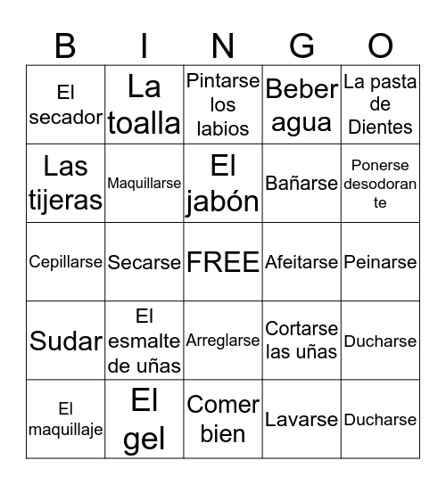 Spansh 2 Chapter 5 Bingo C Bingo Card