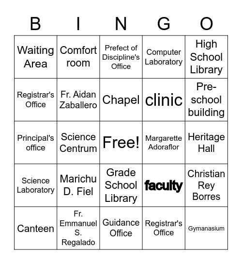 My Bingo Card Bingo Card