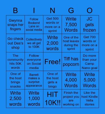 24 to10K Relay Bingo Card