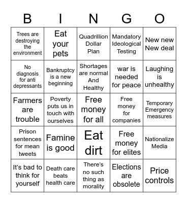2023 August-December Headlines Bingo Card