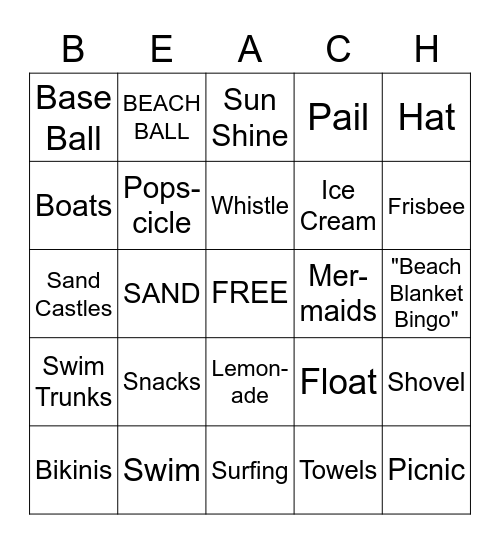 BEACH BLANKET BINGO Card