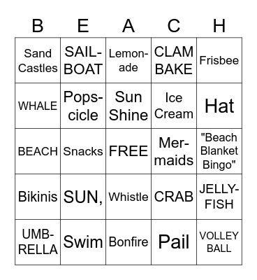 BEACH BLANKET BINGO Card