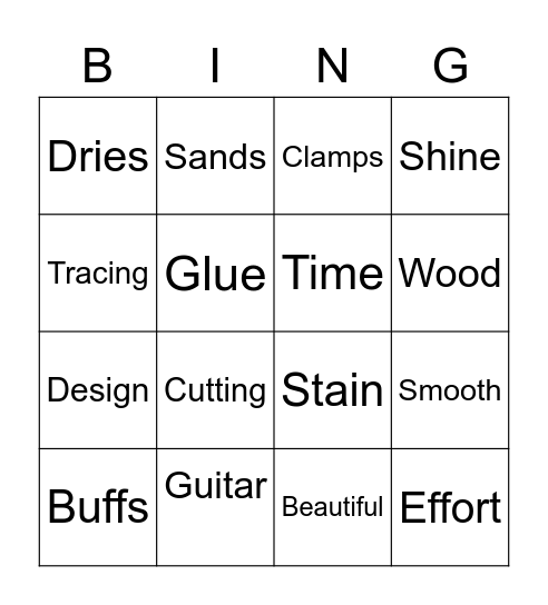 Guitar Bingo Card