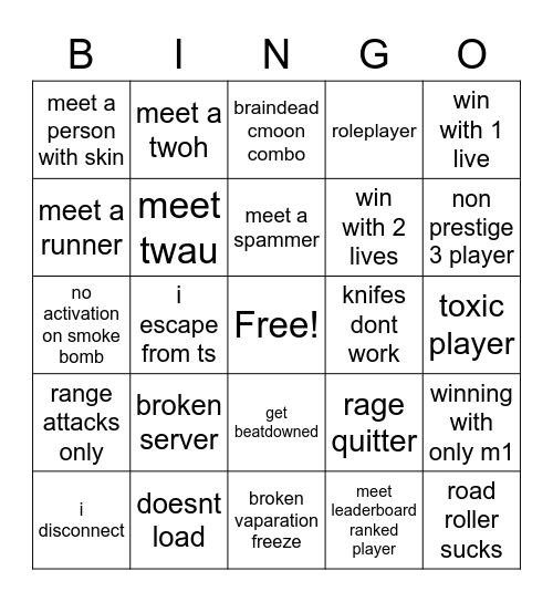 twau bingo Card