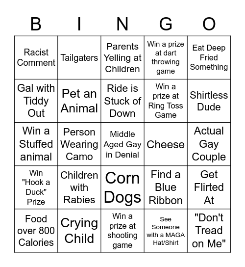 Gay Fair Bongo Bingo Card
