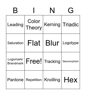 Graphics 2: 1st Semester Bingo Card