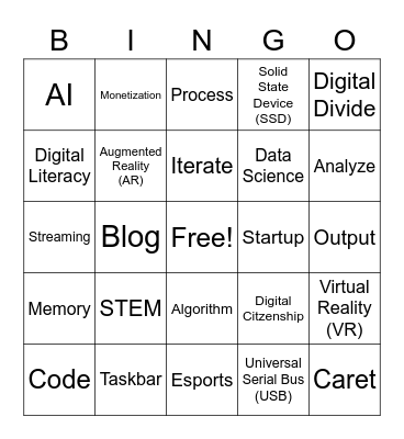 Technology Systems Bingo Card
