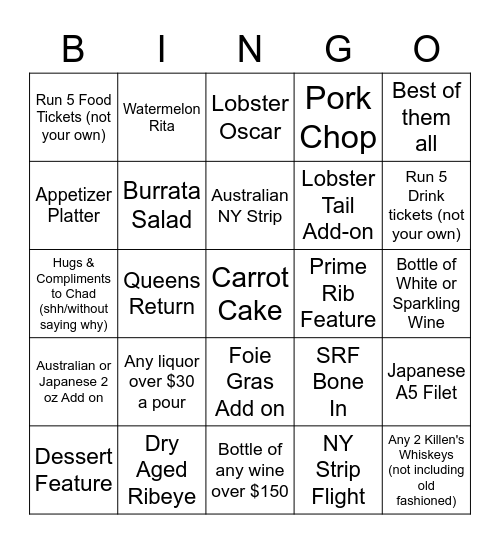 KEEP YOUR RECEIPTS Bingo Card