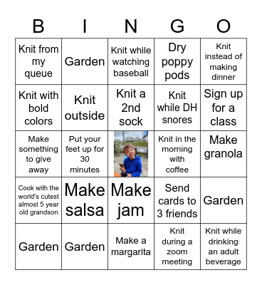 August Bingo Card