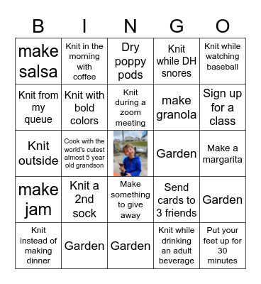 August Bingo Card