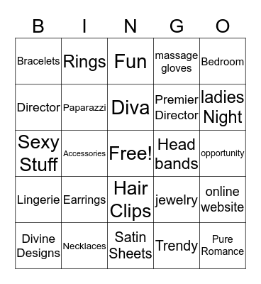 Divine Designs/Pure Romance Bingo Card