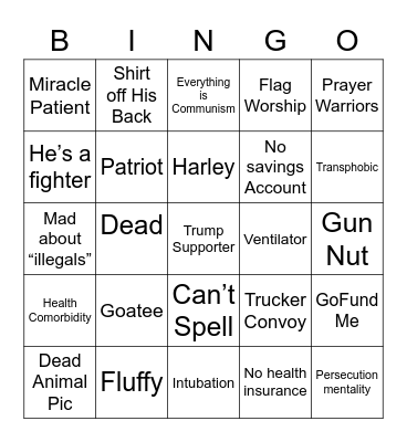 Antivax Man Bingo Card