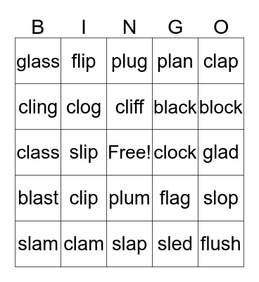 L Blend BINGO Card