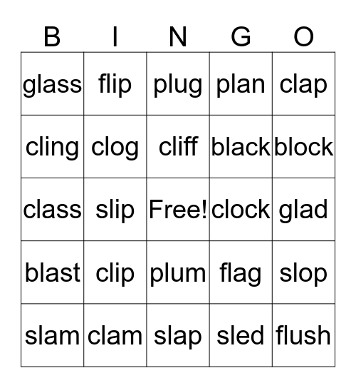 L Blend BINGO Card