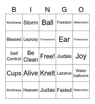 Summer Camp Bingo Card