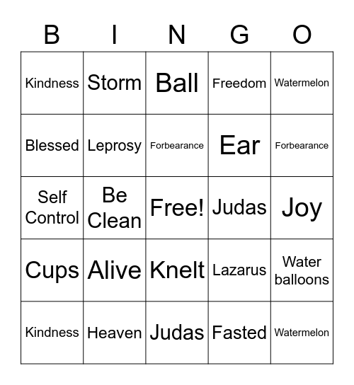 Summer Camp Bingo Card