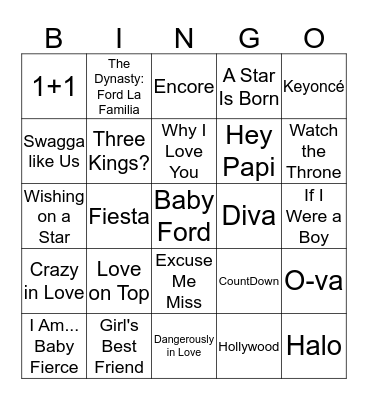Star Studded Baby Bingo! Bingo Card