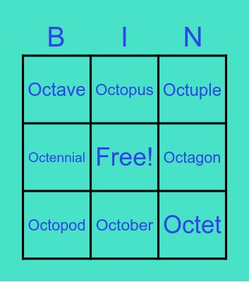 Oct Prefix- Read Bingo Card