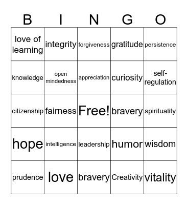 GRATITUDE BINGO Card