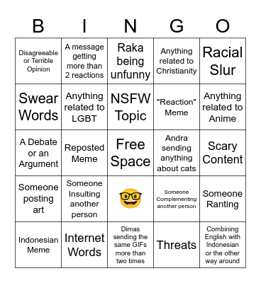 The lnsanity 3 Bingo Card