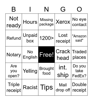 UPS BINGO Card