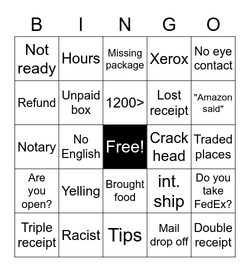 UPS BINGO Card