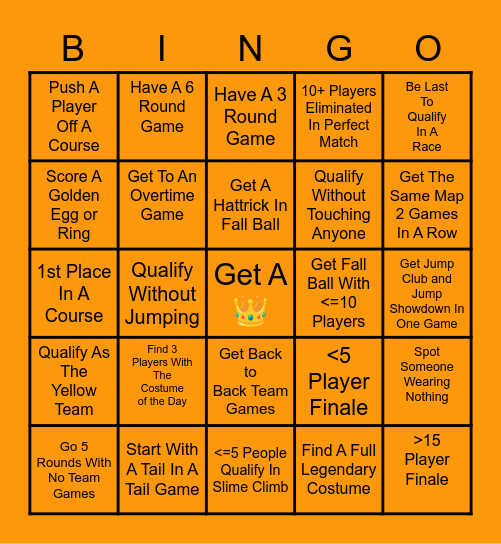 Fall Guys Bingo Set #1 Bingo Card