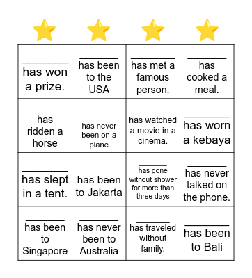 Find someone who Bingo Card