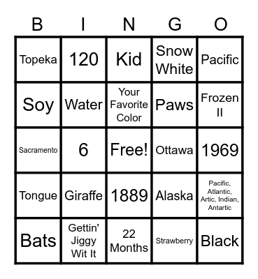 Kay's Bingo Card