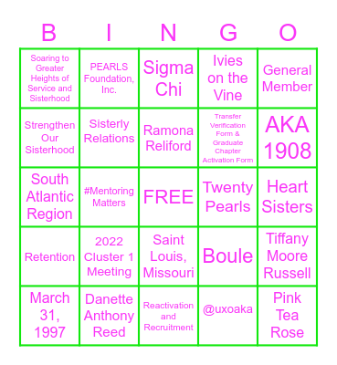 A Taste of Membership - 2 Bingo Card