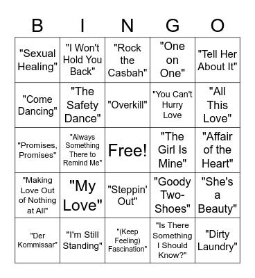 Music Bingo Card