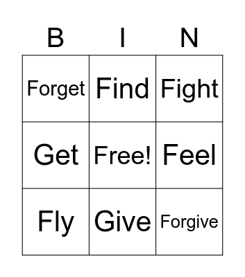 Irregular past verbs 1 Bingo Card