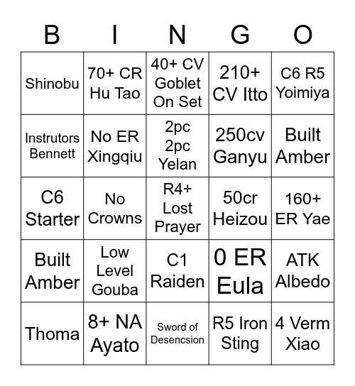 ACCOUNT REVIEW BINGO Card