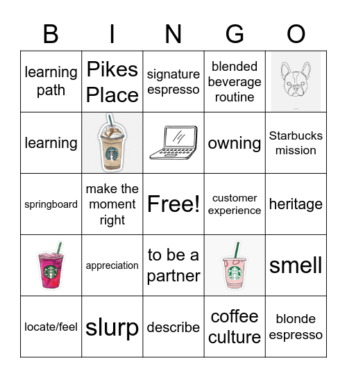 starbucks bingo Card