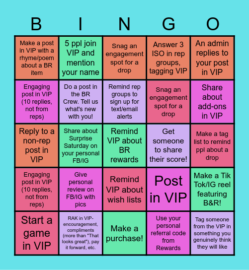 BR Crew August Bingo Card