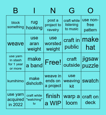 WIP It Bingo - August 2022 Bingo Card